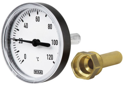 Wika Bimetall Zeigerthermometer 0-120 °C Ø 63 80 100 mm 1/2'' Tauchhülse Heizung