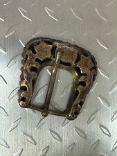 Vintage Sterling Silver and 10K Belt Buckle Floral Design Mexico