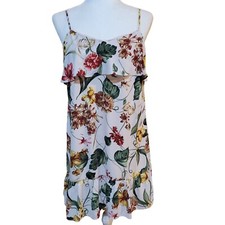 Xhilaration Women's Size Medium Floral Ruffle Mini Dress Adjustable Straps