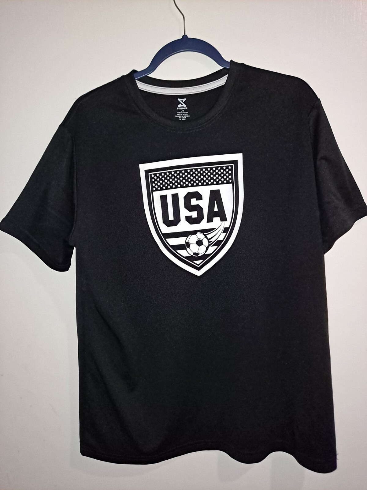 USA Soccer Team Shirt Black Mens Size Large