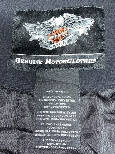 Harley Davidson Genuine Motorcycle Bomber Jacket Size Large Black Full Zip Lined - Picture 3 of 3