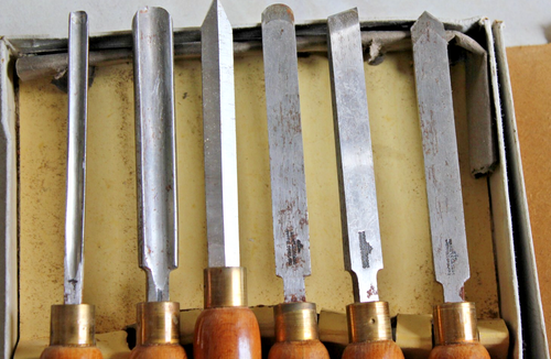 Vintage MARPLES SHAMROCK BRAND No 1001 Set Of 6 Wood Turning Chisels Look Unused - Picture 7 of 10