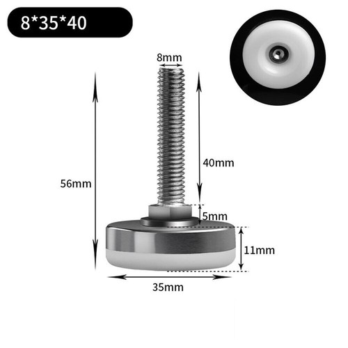 Levelling Machine Feet M6 M8 M10 Thread Height Adjustable Base Dia 30/35/43/50mm - Picture 20 of 32