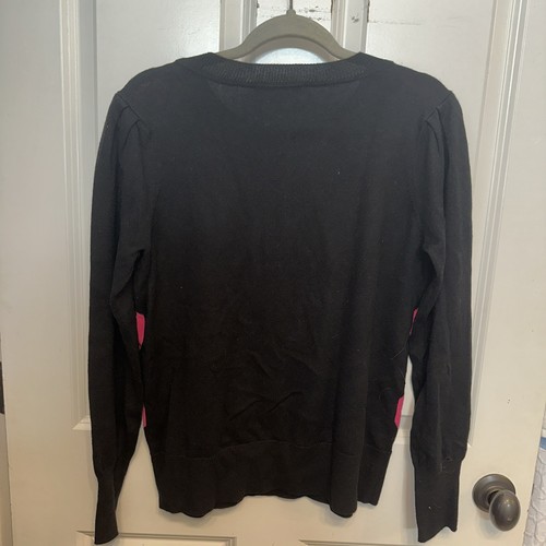 ELLIOTT LAUREN Pullover rosa schwarz Argyle Kaschmirmischung EUC MEDIUM - Bild 3 von 3