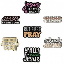 Great 1 Christian Enamel Pins, 7-Pack Lapel Pin Set, Religious Faith Gifts, B...