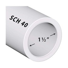 VENTRAL PVC Pipe Sch40 1-1/2 Inch 1.5 White Custom Length 1FT