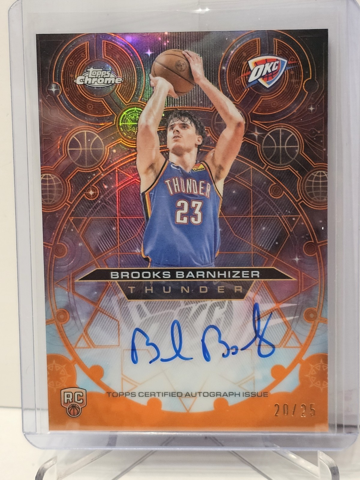 2025-26 Topps Brooks Barnhizer Chrome Update Chromographs Autograph orange /25