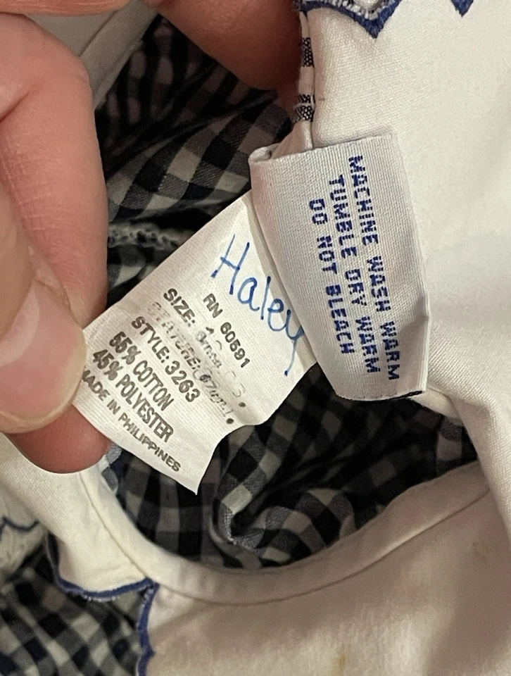 Mameluco vintage Petit Ami a cuadros con burbujas unisex talla 12 meses una pieza Foto 4 de 4