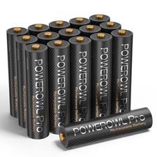 POWEROWL Rechargeable AAA Batteries PRO, High Capacity 1100mAh, 16 count