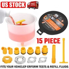 15X Spill Proof Radiator Coolant Filling Funnel Kit Car Fluid Cooling System