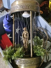 Vintage 60s 70s Hanging 3 Women Oil Swag Rain Lamp 36" Works! No Oil In It Now!