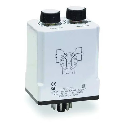 Dayton 1Egd1 Time Delay Relay, 120Vac/Dc, 10A, Dpdt, Operating Functions: 7