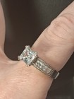 Cubic Zirconia Faceted Primcess Cut 925 Sterling Silver Ring Stamped Size 8 Y2k — photo 4