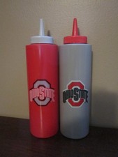 THE OHIO STATE UNIVERSITY CONDIMENT SQUEEZE BOTTLE PAIR SET TAILGATING FUN!