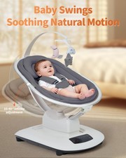 Electric Baby Swing 5 Modes Adjustable Recline Rocker Speeds Timer Remote