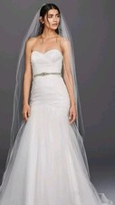 Davids Bridal WG3791 Wedding Dress Soft White Sz 14 EUC💜🧡💛💙💚❤️