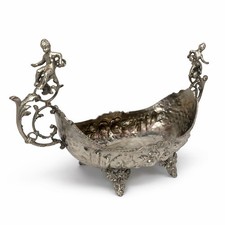 Jardiniere miska putten antyczny secesyjny posrebrzany rzadkość 43x15cm