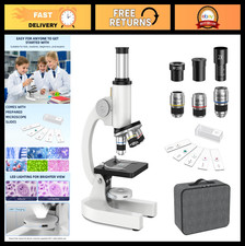 40-2000X Compound Microscope for Kids Adults - Slide Kit Storage Case Includ