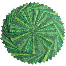 54 Greens Calico Fabric 5" Quilting Squares 100 Cotton Charm pack bundle
