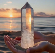 Natural Clear Quartz Tower Point Crystal White Crystal Obelisk Healing Crystal