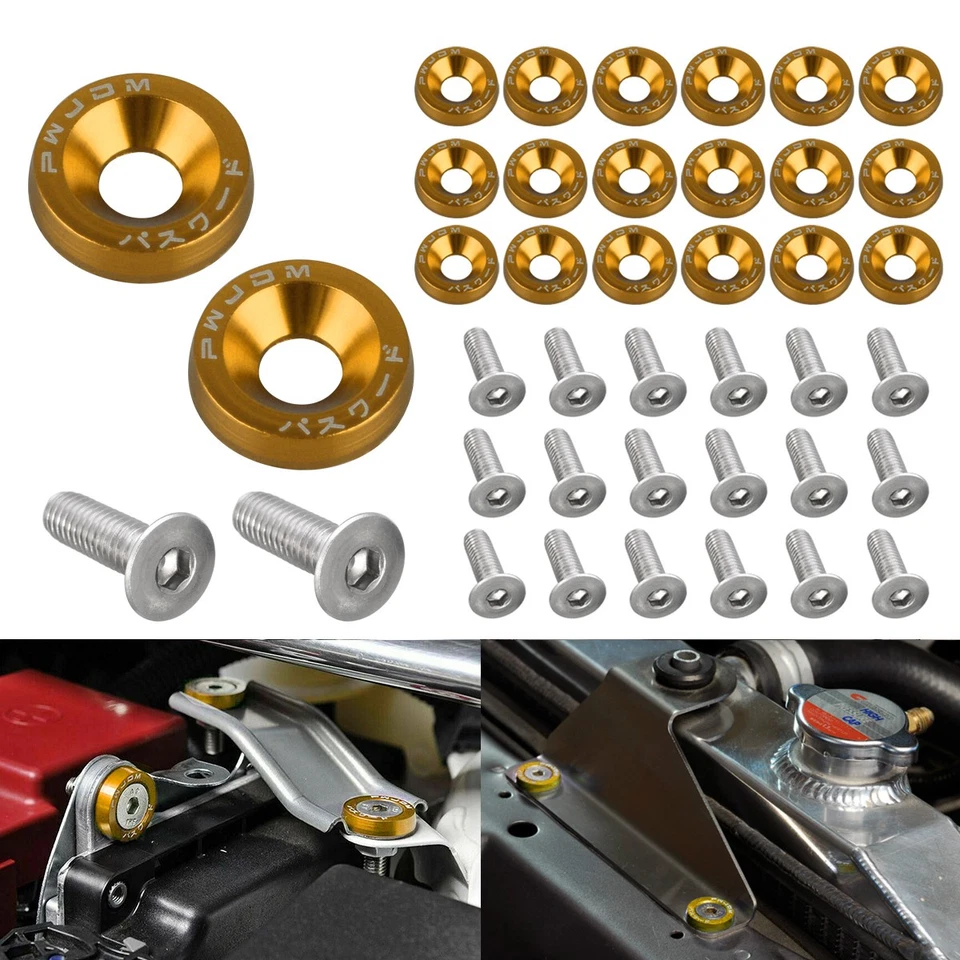 Kit de 20 piezas de aluminio para bahía de motor para pernos de 10 mm guardabarros parachoques licencia nuevo Foto 2 de 4