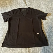 Nurse Scrubs Figs Medical Pants AND Shirt Sz L Black Technical Collection A