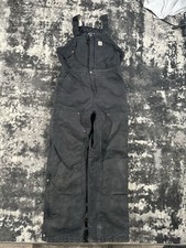 Carhartt Women's Bib Overalls Size Medium Black OR2743-W Double Knee Insulated
