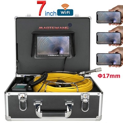 7'' 20/30/40/50M Wireless WiFi Industrial Endoscope Pipe Inspection Video Camera