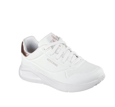 Skechers Women's Street UNO LITE - SHIMMER ALONG WHITE- size MEDIUM