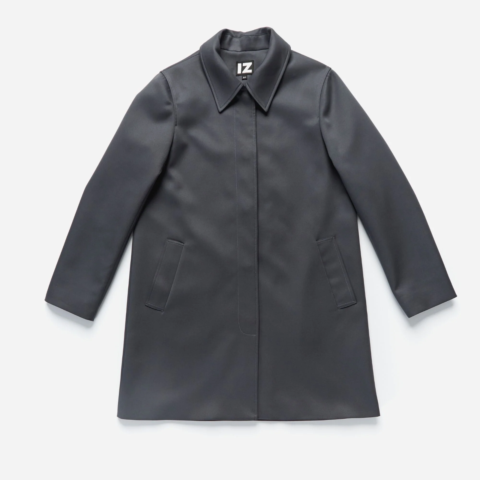 Adaptive Grey Medium IZ Junction Trench Coat with Standing Cut-image