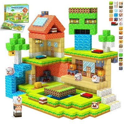 Magnetic Building Blocks Farm Animals STEM Sensory Cubes Educational Toys Year