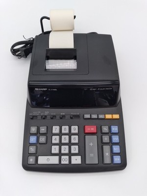 SHARP EL-2196Bl 12 Digit 2 Color Printing Electronic Calculator w/ Power Cord