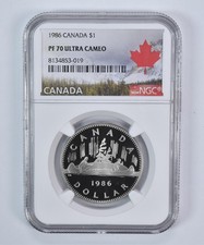 1986 Canada Dollar PF70 UCAM NGC Canada Label *1942