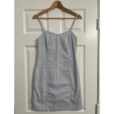 Ann Taylor Petites Blue White Pinstripe Mini Dress Adjustable Straps Size 2P