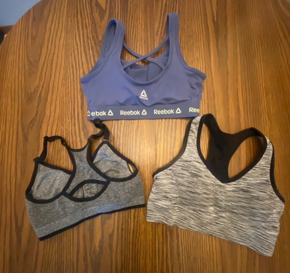 Sports Bra Lot of 3 Bundle Size 34B Racerback Reebok Skechers-image