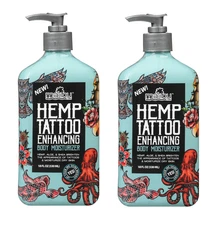 Malibu Tan Hemp Tattoo Enhancing Body Moisturizer, 18 Fl Oz (2 Pack)