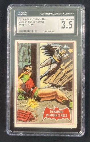 1966 Topps Batman Red Bat #33A Dynamite in Robin's Nest — CGC 3.5