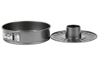 Springform Set 2-Teilig 26Cm Antihaft Grau Rund Backform Stahl Ofen 220°C