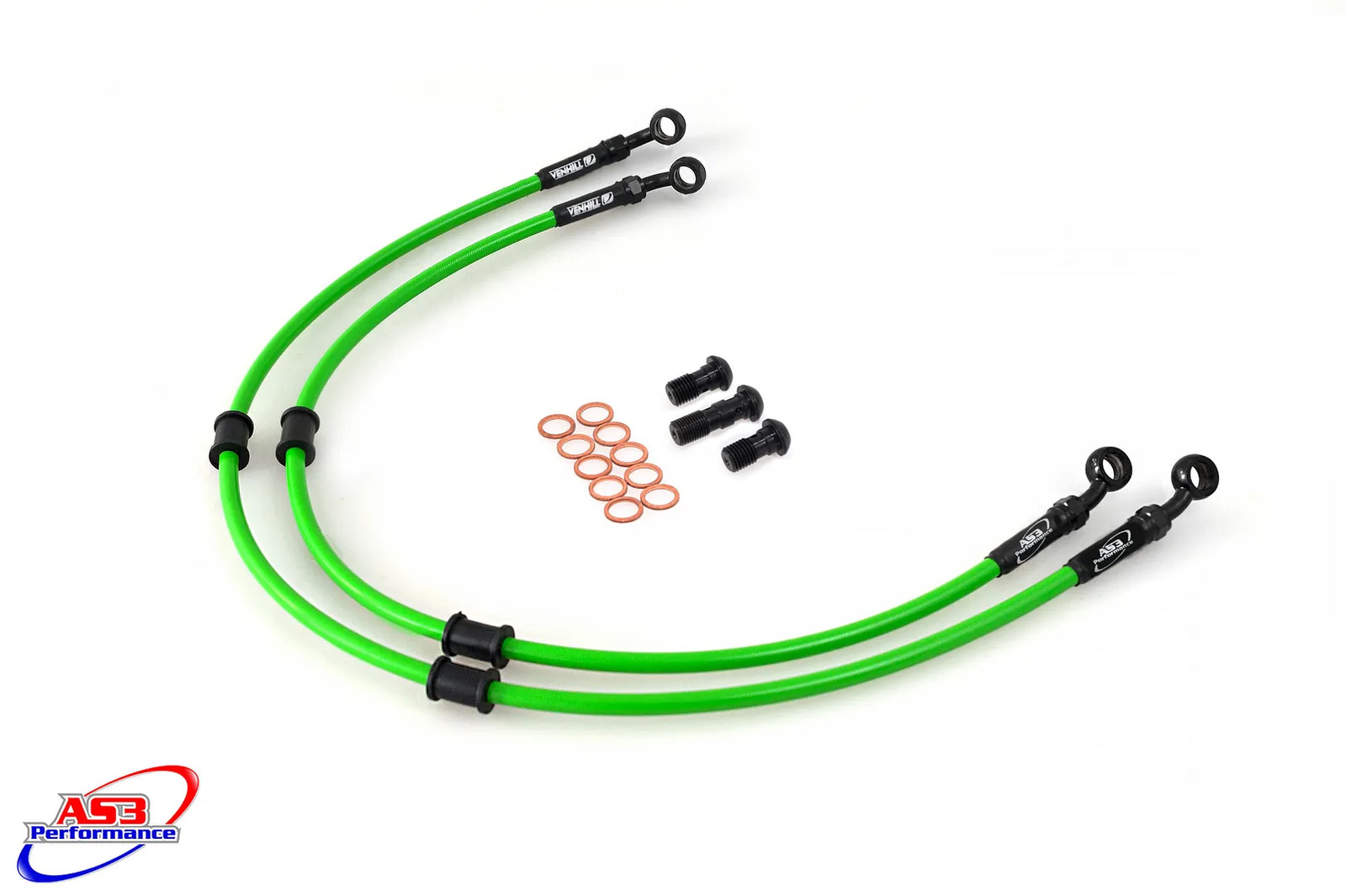 AS3 VENHILL FRONT BRAKE LINES HOSES for KAWASAKI EX 300 NINJA (ABS) 2013-2014