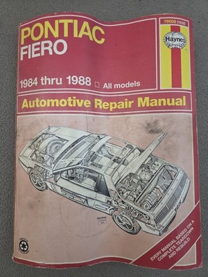 Haynes Pontiac FIERO 1984 thru 1988 Automotive Repair Manual #1232