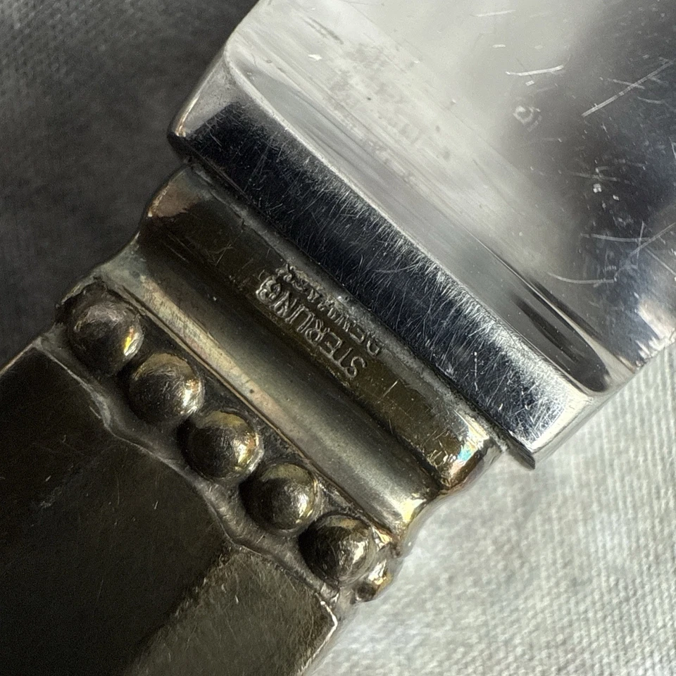 "Cuchillo para servir pasteles de bellota Georg Jensen plata de ley 1915 Dinamarca 10 1/4""" Foto 4 de 4