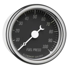 GlowShift Black Classic Series 100 PSI Fuel Pressure Vintage Gauge Kit w Sensor