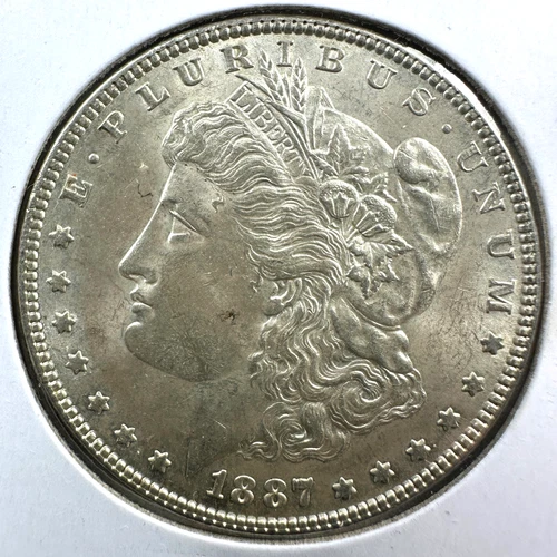 1887 $1 Morgan Silver Dollar, UNC/AU Slider (88937)
