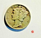 1945 Mercury Dimes