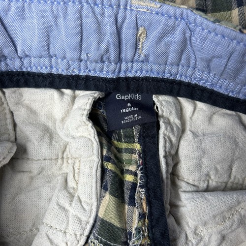 GAP KIDS Boy's Size 8 Madras Plaid Cotton ADJUSTABLE CARGO Shorts - Picture 4 of 5