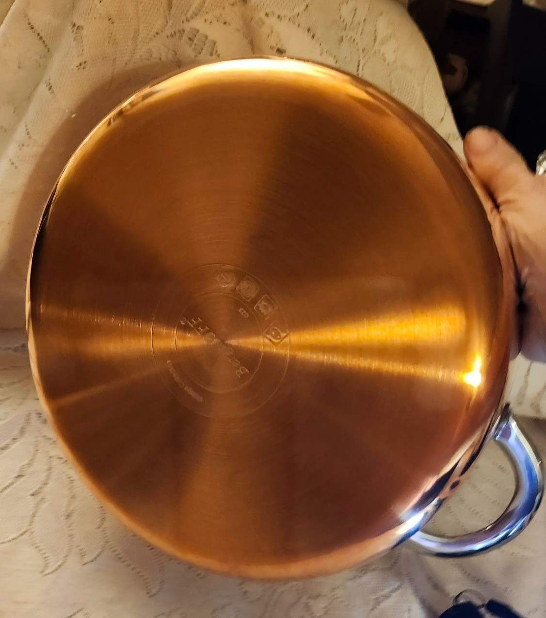 TWO BergHOFF Tri-Ply Polished Copper Cookware NWB
