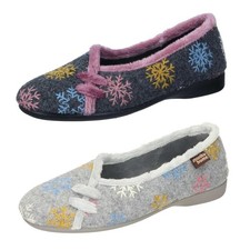 Manitu Home Damen Hausschuh Ballerina 340060 Schneekristalle Gr.37-42