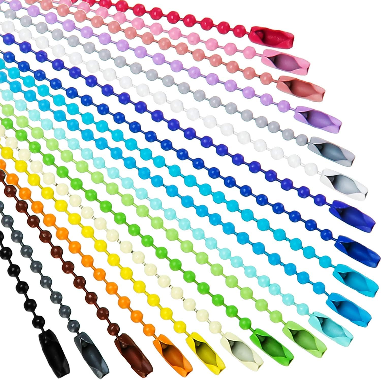 Colored Bead Keychain Metal Hanging Chains Necklace Connector for Hanging Orname