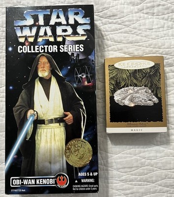 Star Wars 12'' Figure Obi-Wan Kenobi Collector Series + Hallmark Ornament New