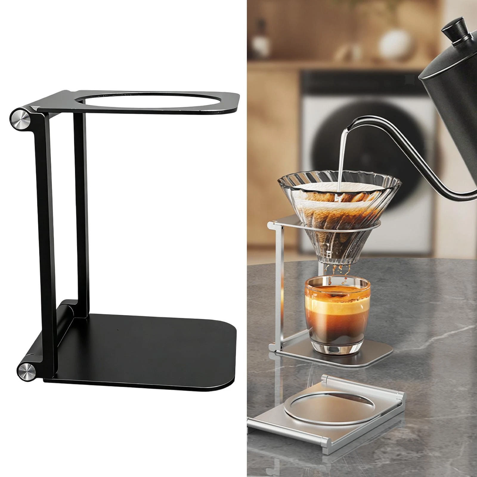 Pour over Coffee Dripper Stand Foldable Espresso Machine Stand for Home Shop